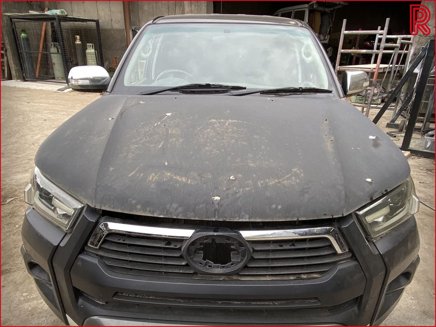 Hilux Bonnet Refinish before